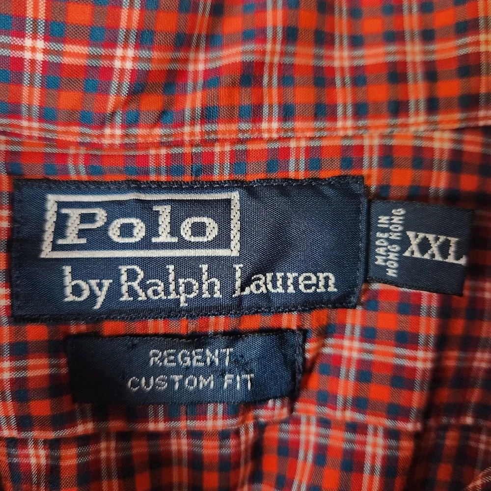 Polo‎ Ralph Lauren Regent Custom Fit Red Plaid Long Sleeve Shirt XXL